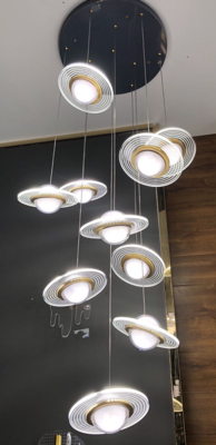 Đèn Chiếu Sáng Bắc Âu Hiện Đại Đèn Kim Loại Pop Trang Trí Nhà Cửa Đèn Mặt Dây Chuyền Lộng Lẫy Đơn Giản Nhà Hàng Đèn Chùm Hình Đĩa Bay