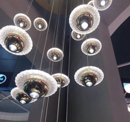 Đèn treo LED trang trí đĩa bay sáng tạo Phòng ngủ Đầu giường Đèn treo hiện đại Vàng Phòng ăn quầy bar Đèn treo LED