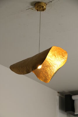 Đèn treo trần bằng đồng thau pha lê thủ công kiểu Bắc Âu, hình lá sen, thủy tinh thổi, đèn treo đơn cho nhà bếp, đèn chùm