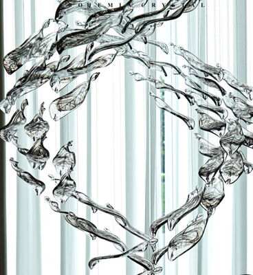 Creative Hotel Lobby Villa Phòng tiệc Kỹ thuật Thủy tinh Đèn tùy chỉnh Trang trí Spiral Glass Leaf Accessories