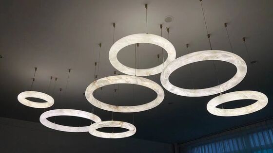 Álabaster Marble Pendant Light Medium Size Luxurious Brass Ceiling Fixture Chiếc dây chuyền mái vòm bằng đồng