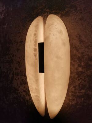 Natural Alabaster Stone 5-Light Cluster Pendant Lamp with Brushed Gold Brass Finish (Đá Alabaster tự nhiên)