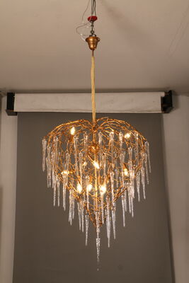 Đèn chùm pha lê ngoại cỡ nhiều tầng Grand Foyer Ánh sáng mặt dây chuyền Khách sạn sang trọng Đèn trần phòng khiêu vũ