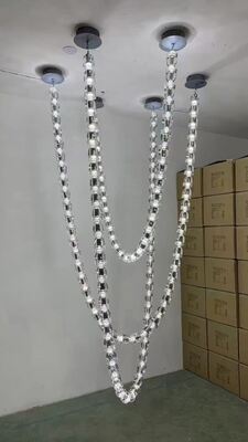 Đèn chùm pha lê vàng được thiết kế riêng Đèn chùm hình bầu dục Châu Âu hiện đại Trang trí tiệc kỹ thuật Ánh sáng
